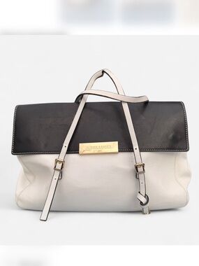 A. Bellucci Two-Tone Leather Satchel in Black and Cream